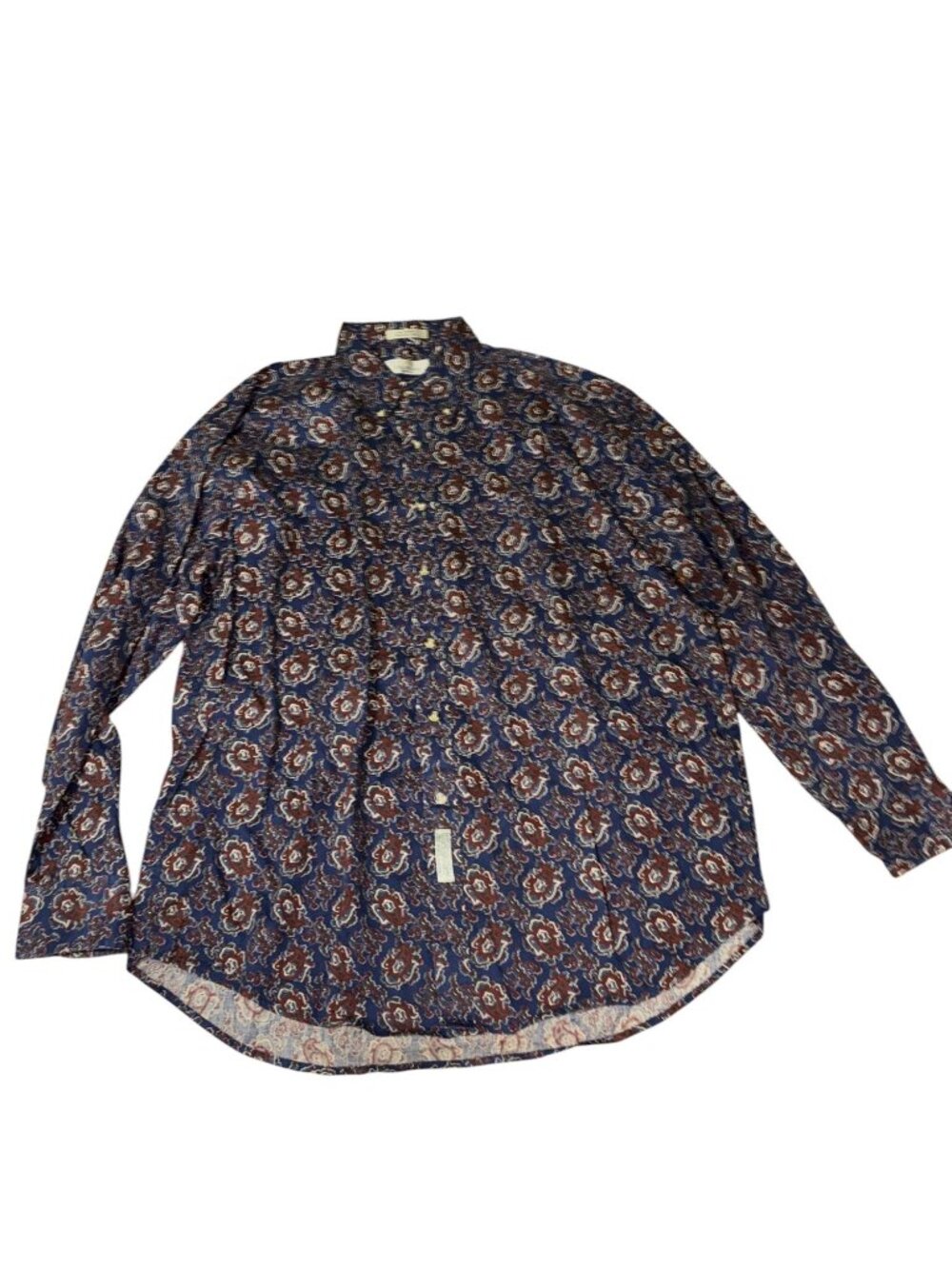 Bill Blass Blue Paisley Large Button Down Shirt